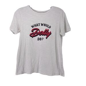 Draper James What Would Dolly Do T-Shirt Dolly Parton White Short Sleeve Size XS